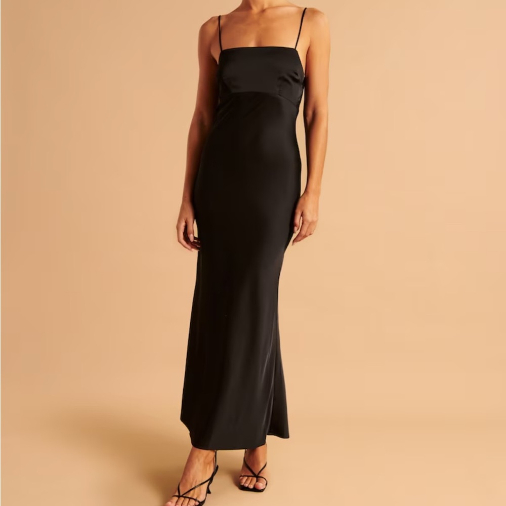 Abercrombie & Fitch Black Backless Slip Dress